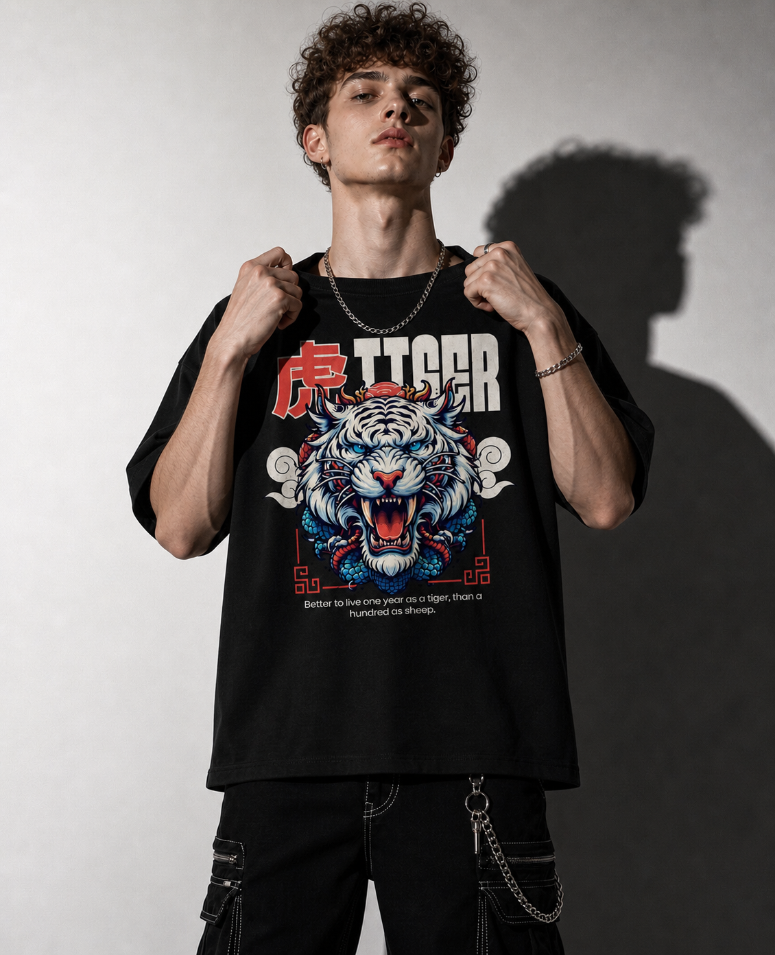 TIGER MENTALITY OVERSIZED TEE – 240 GSM HEAVYWEIGHT STREETWEAR