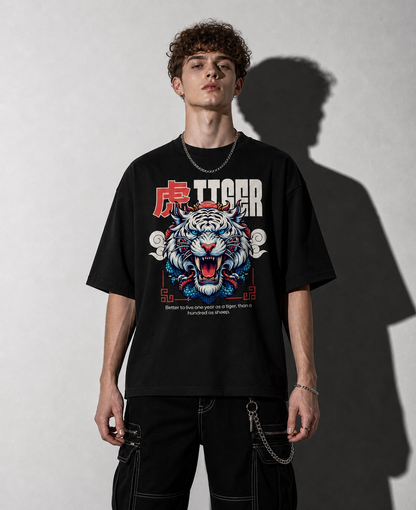 TIGER MENTALITY OVERSIZED TEE – 240 GSM HEAVYWEIGHT STREETWEAR