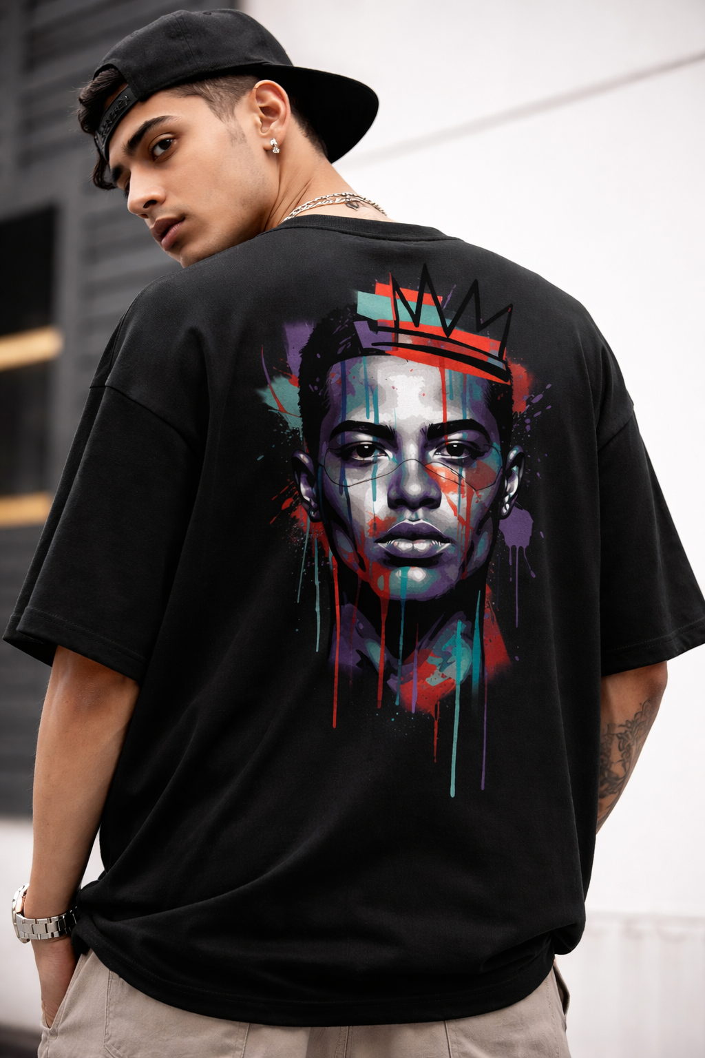 Urban King Graphic Oversized T-Shirt | 240 GSM Premium Cotton | Monkey Eye Streetwear