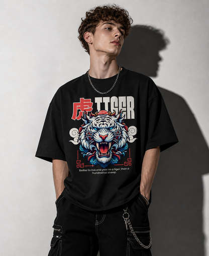 TIGER MENTALITY OVERSIZED TEE – 240 GSM HEAVYWEIGHT STREETWEAR