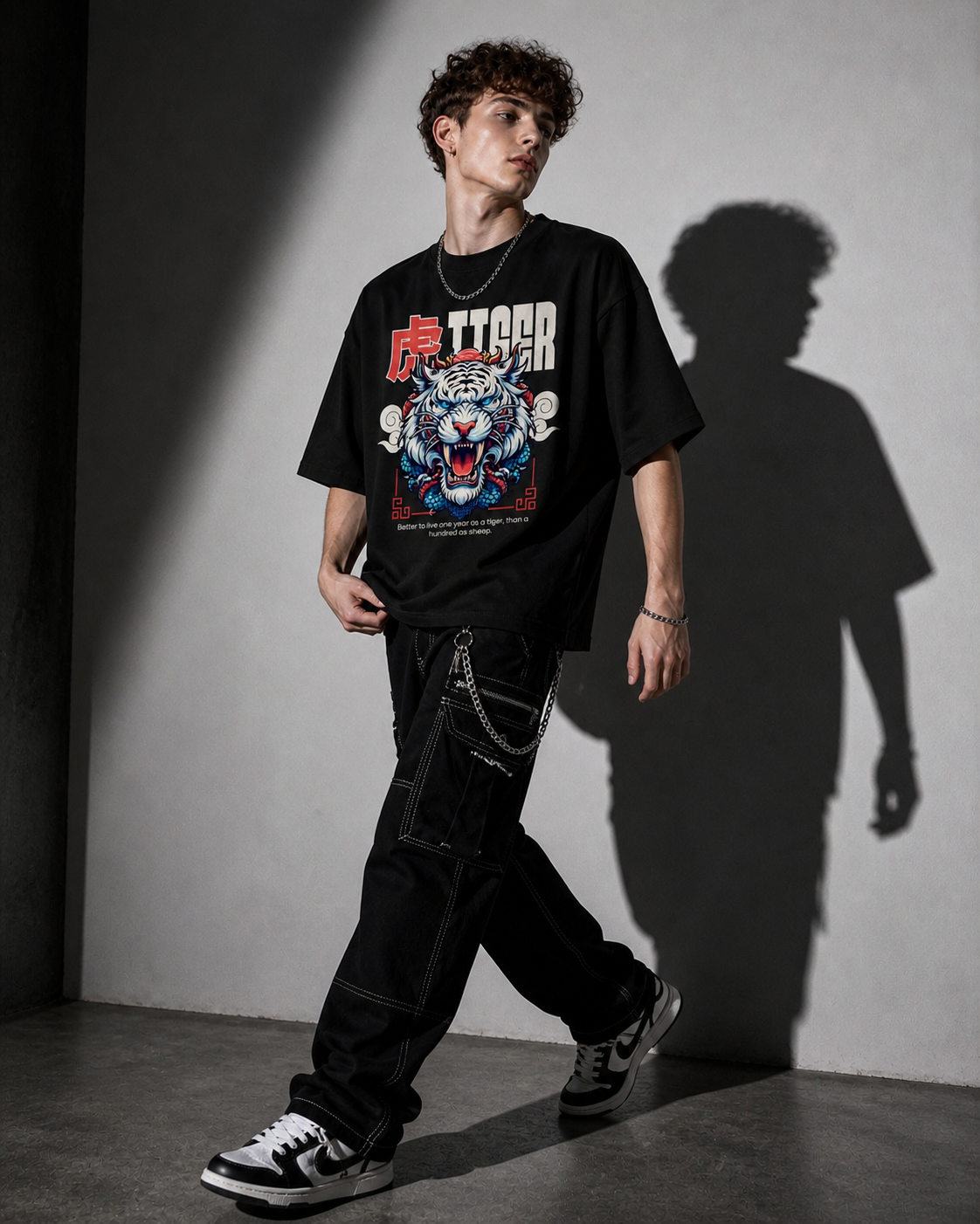 TIGER MENTALITY OVERSIZED TEE – 240 GSM HEAVYWEIGHT STREETWEAR