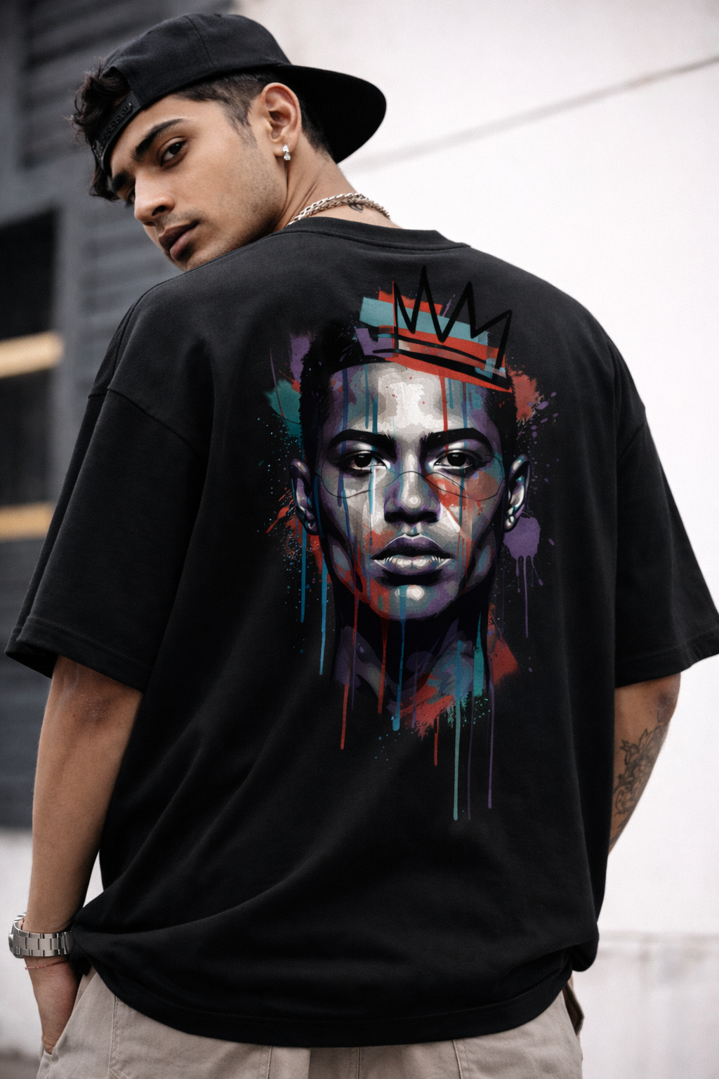Urban King Graphic Oversized T-Shirt | 240 GSM Premium Cotton | Monkey Eye Streetwear