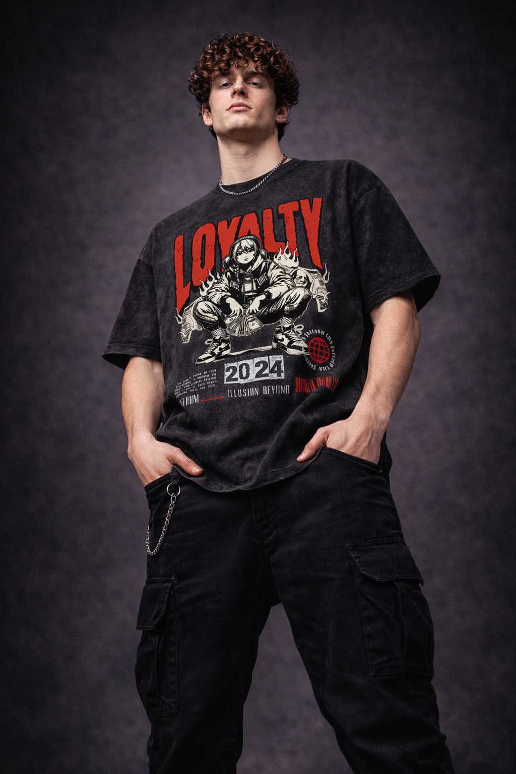 Loyalty 2024 Oversized Acid Wash T-Shirt – Premium Streetwear Graphic Tee (240 GSM)