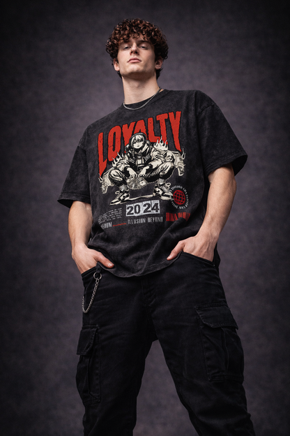 Loyalty 2024 Oversized Acid Wash T-Shirt – Premium Streetwear Graphic Tee (240 GSM)