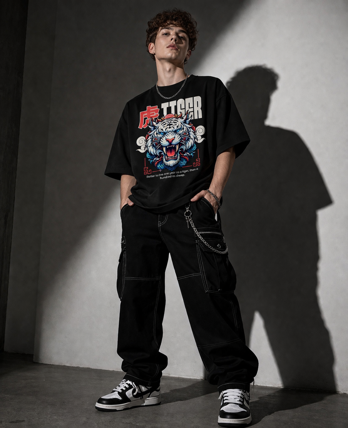 TIGER MENTALITY OVERSIZED TEE – 240 GSM HEAVYWEIGHT STREETWEAR