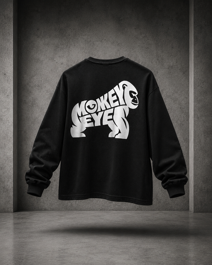 Monkey Eye Waffle Knit Henley – Vision Over Noise | Oversized Long Sleeve | 240 GSM |