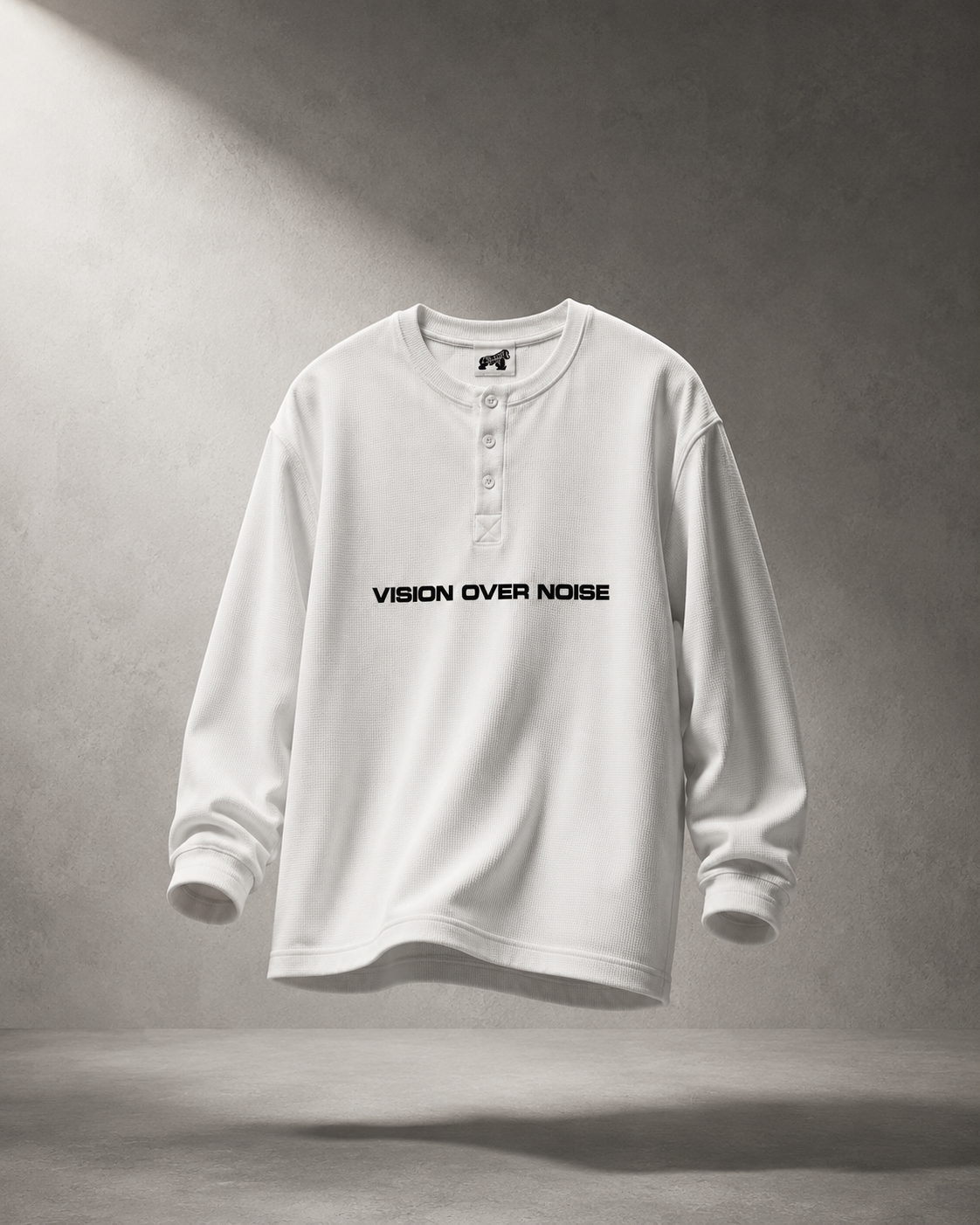 MONKEY EYE™ Vision Over Noise Waffle Henley — 240 GSM