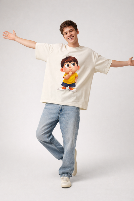 Naughty Silence Tee – Premium 210 GSM Cotton Kids T-Shirt (Soft & Breathable)