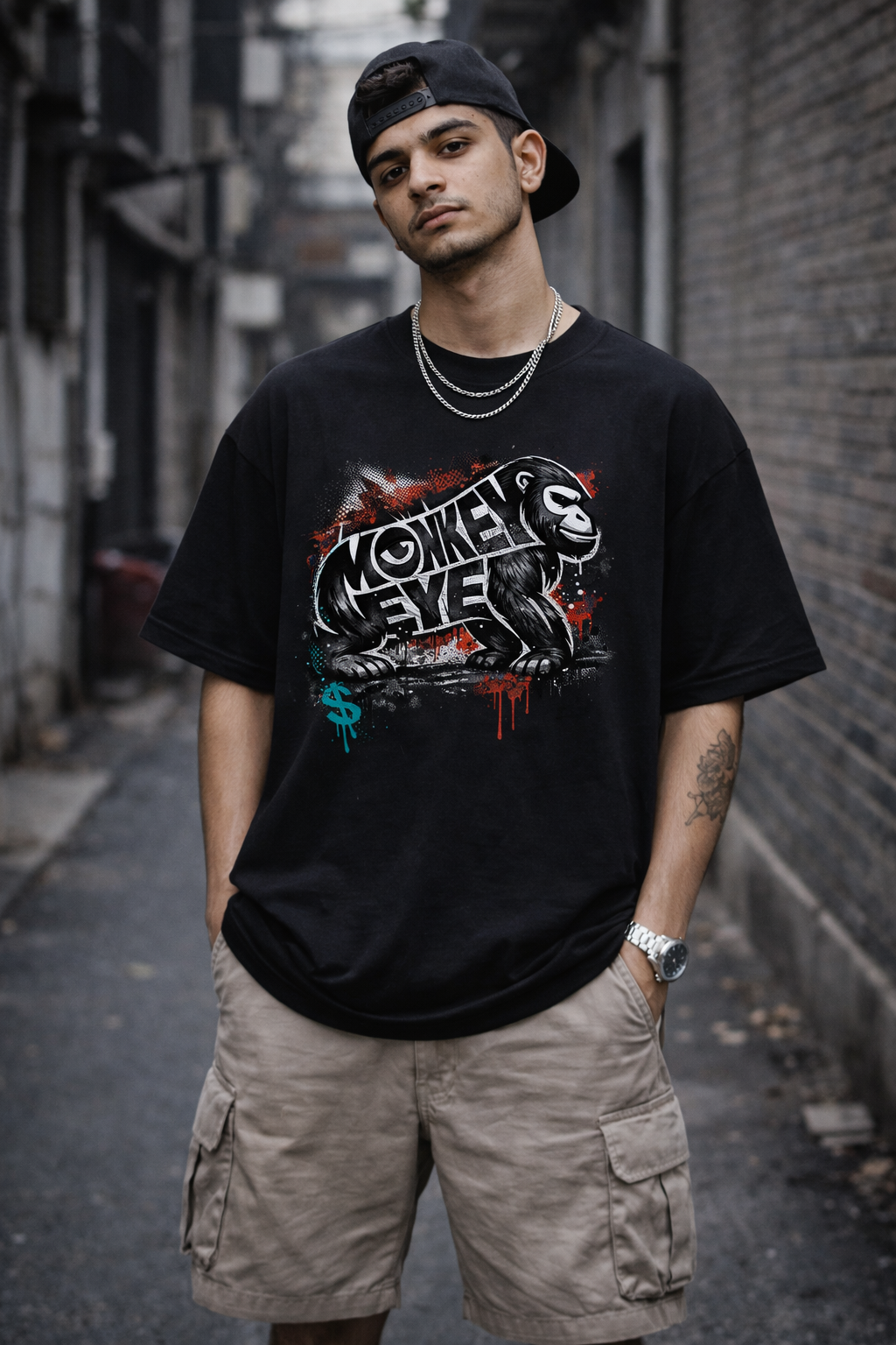 Urban King Graphic Oversized T-Shirt | 240 GSM Premium Cotton | Monkey Eye Streetwear