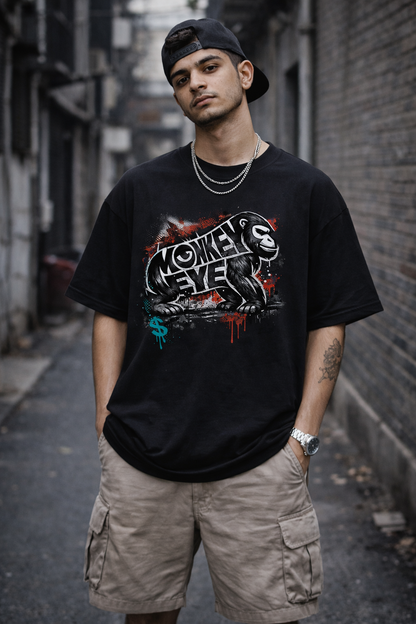 Urban King Graphic Oversized T-Shirt | 240 GSM Premium Cotton | Monkey Eye Streetwear
