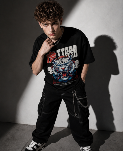 TIGER MENTALITY OVERSIZED TEE – 240 GSM HEAVYWEIGHT STREETWEAR