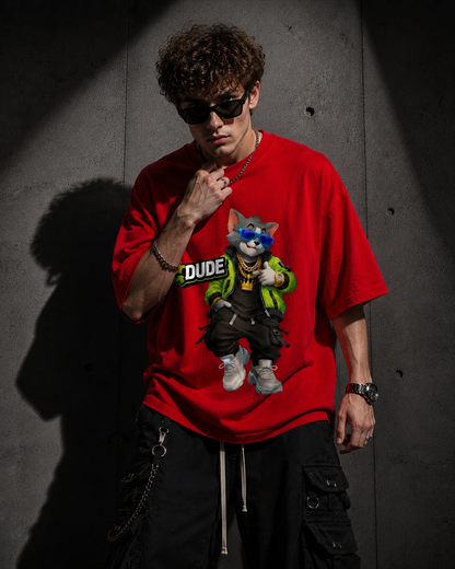 Dude Energy Oversized T-Shirt – 240 GSM Premium Streetwear Tee