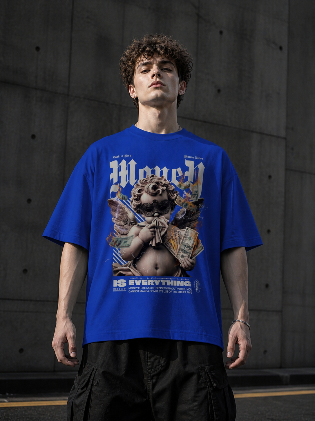 Money Is Everything Oversized T-Shirt – 240 GSM Premium Streetwear | Monkey Eye