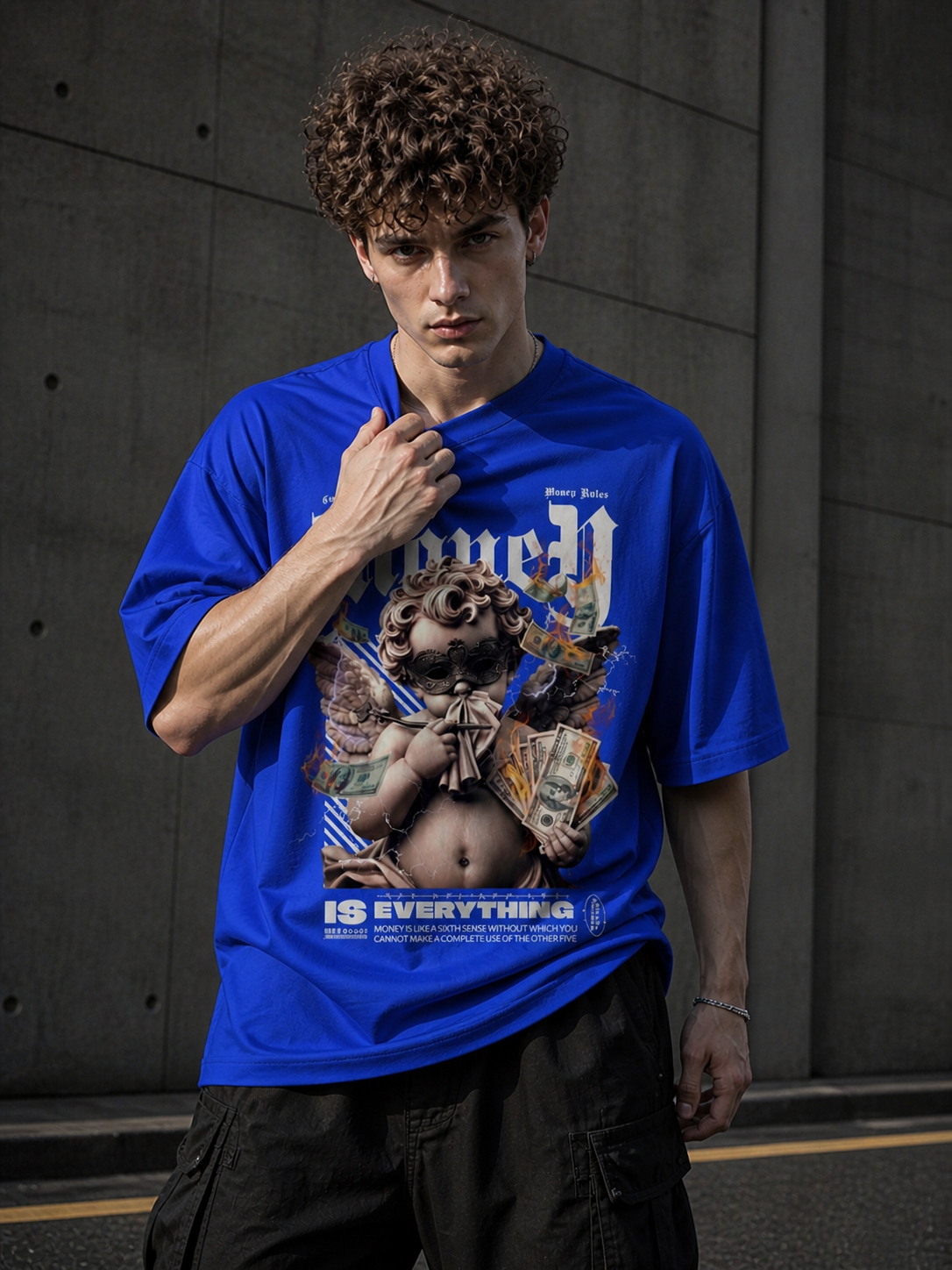 Money Is Everything Oversized T-Shirt – 240 GSM Premium Streetwear | Monkey Eye