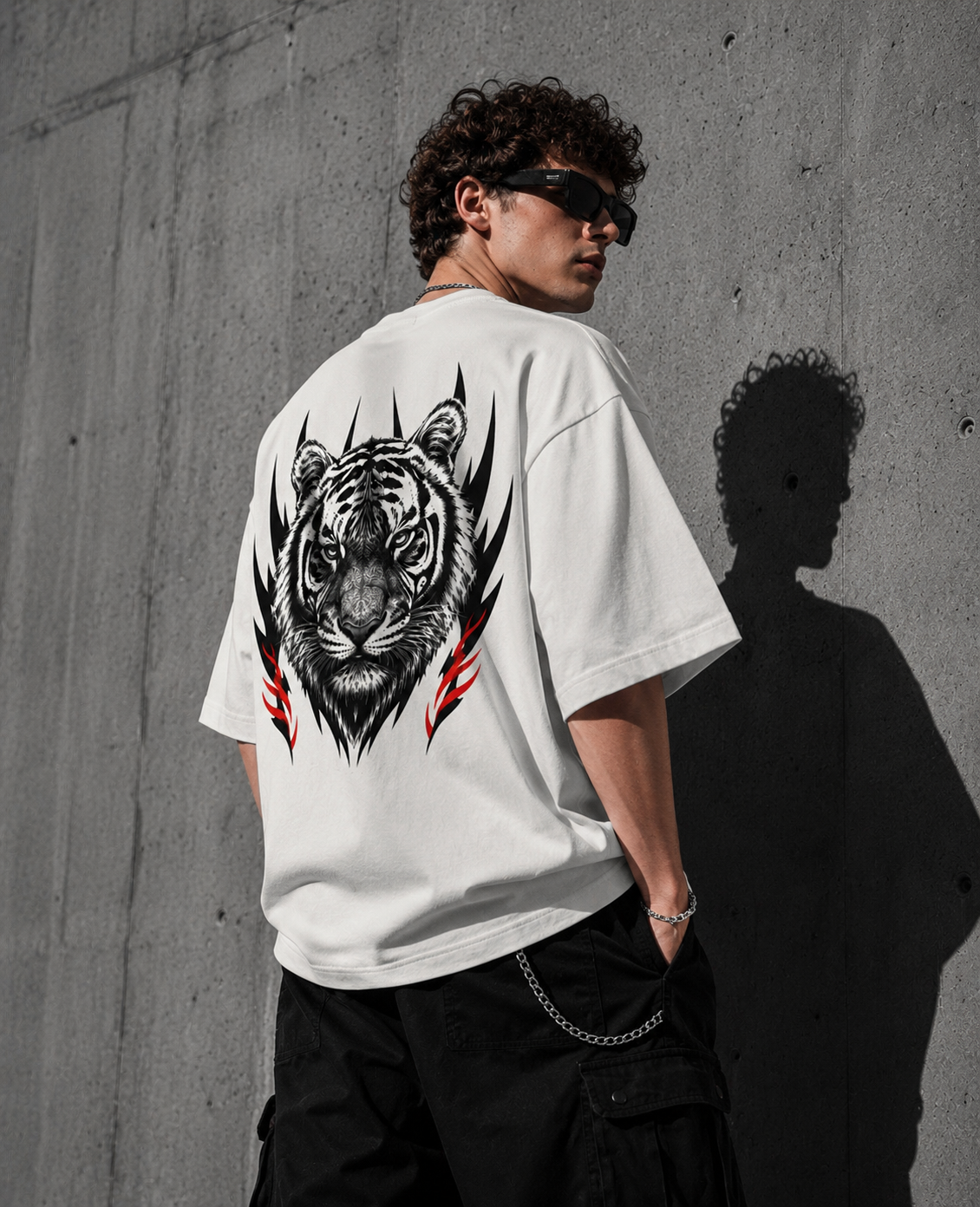 STAY WILD™ Oversized Streetwear Tee— Off White | 240 GSM Premium Cotton
