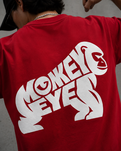 VISION OVER NOISE™ Oversized Streetwear Tee – Crimson Red 240 GSM