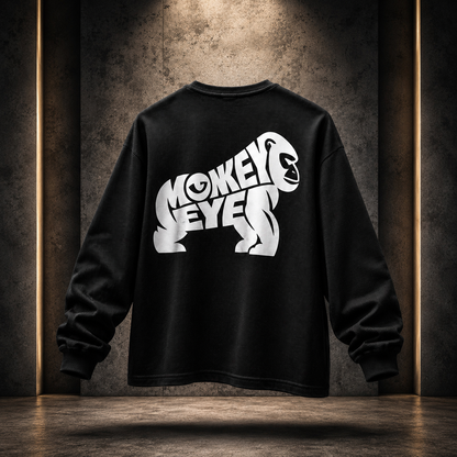 Monkey Eye Waffle Knit Henley – Vision Over Noise | Oversized Long Sleeve | 240 GSM |