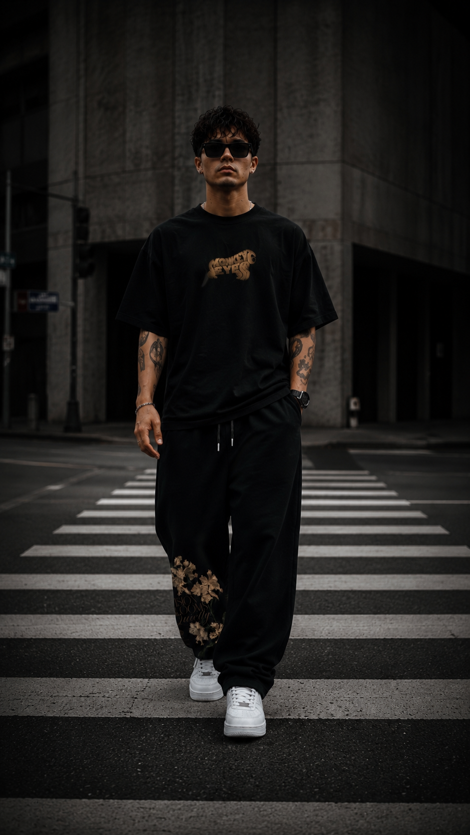 Vision Blooms Quietly Co-Ord Set – Oversized Tee & Relaxed Fit Track Pants