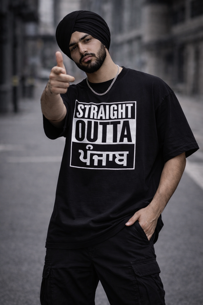 Straight Outta Punjab Oversize t-shirt | 240 GSM Premium Street wear India