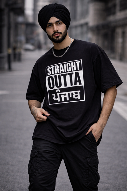 Straight Outta Punjab Oversize t-shirt | 240 GSM Premium Street wear India