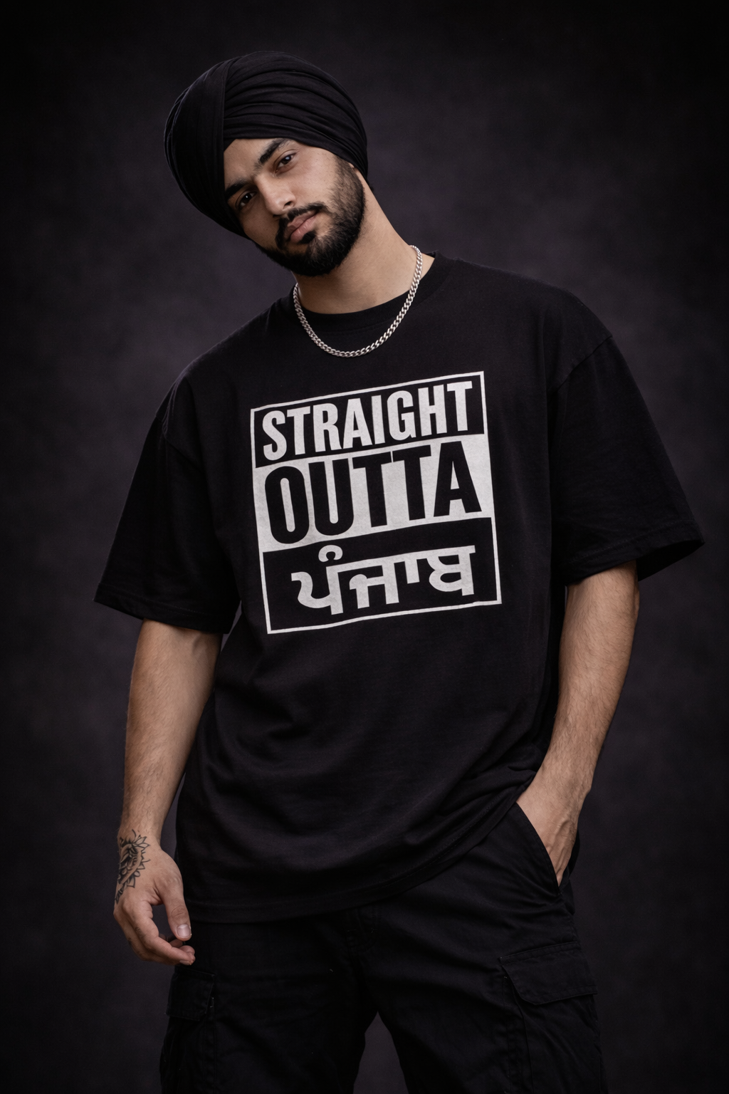 Straight Outta Punjab Oversize t-shirt | 240 GSM Premium Street wear India
