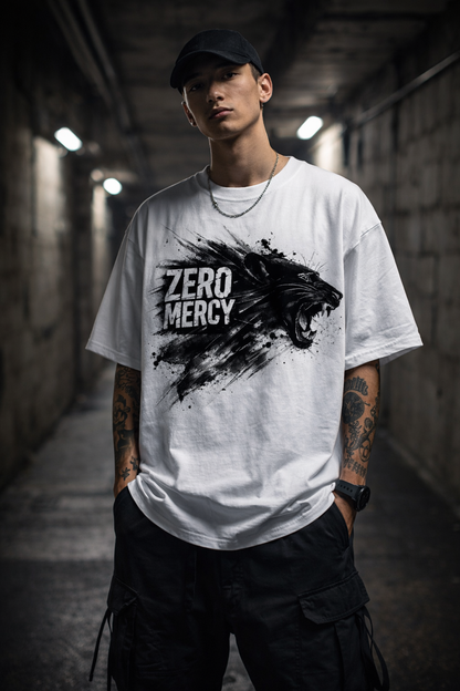 Zero Mercy Panther Oversized Graphic T-Shirt | Monkey Eye (240 GSM)