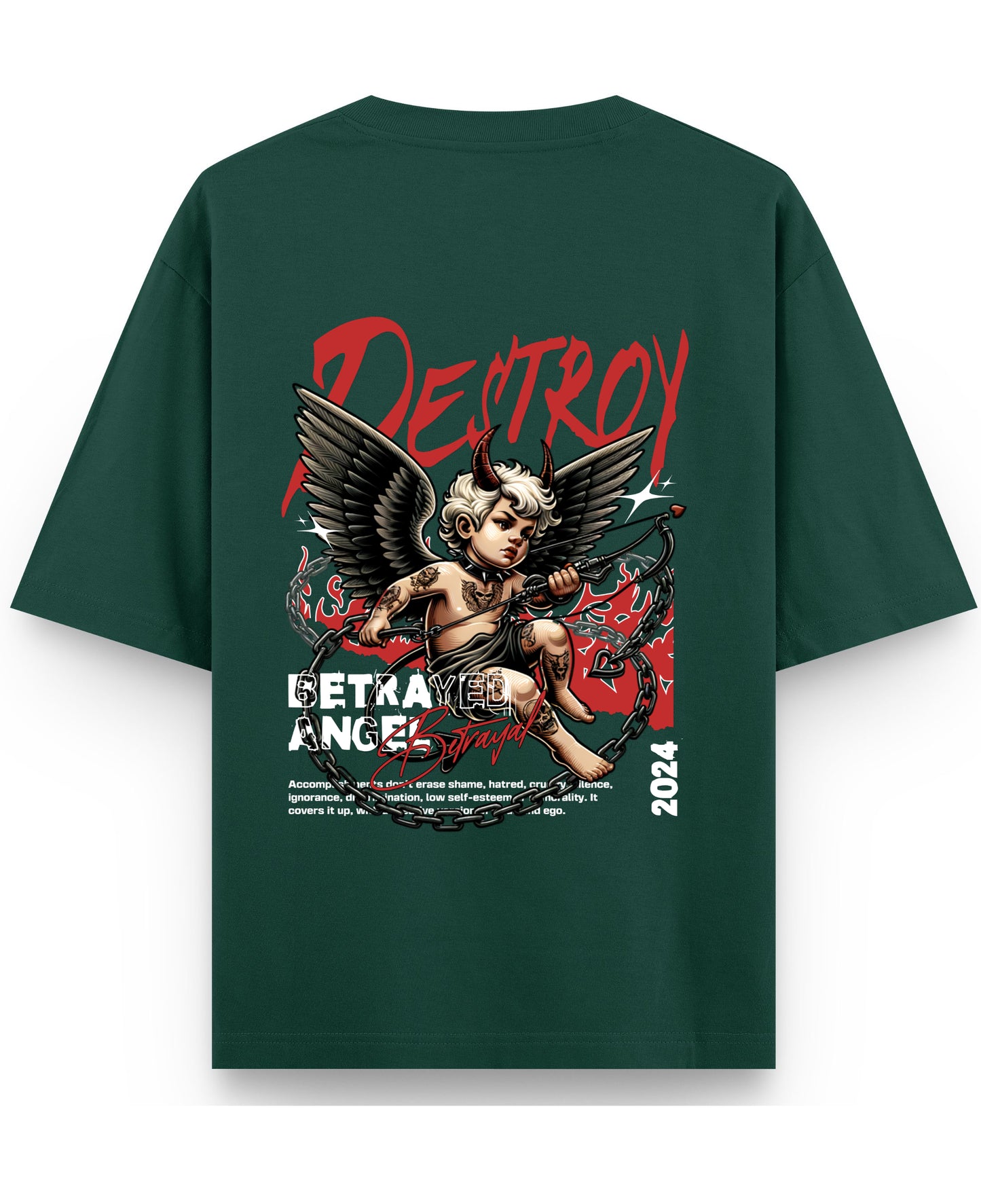 Bottle Green Oversized T-Shirt Back Design