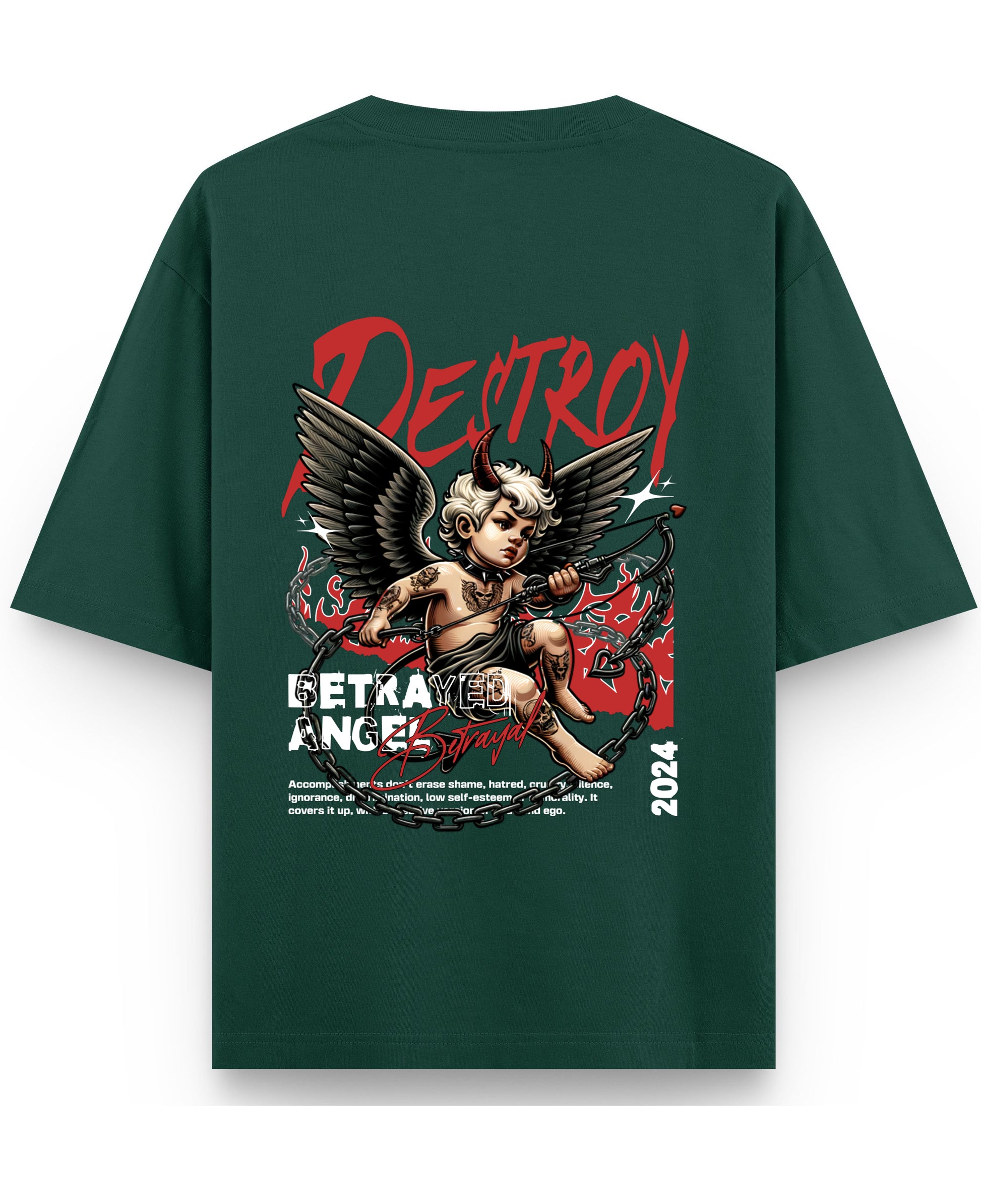 Bottle Green Oversized T-Shirt Back Design