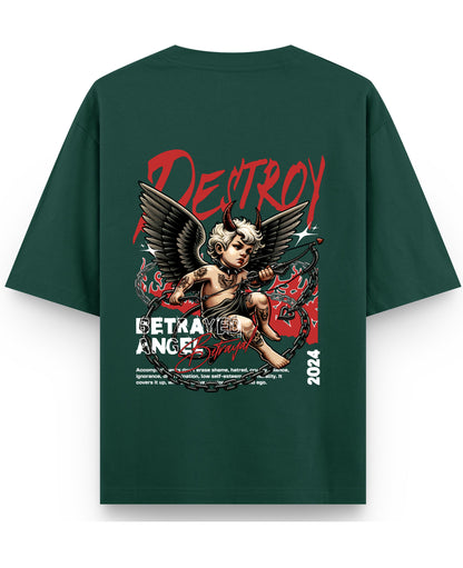 Bottle Green Oversized T-Shirt Back Design