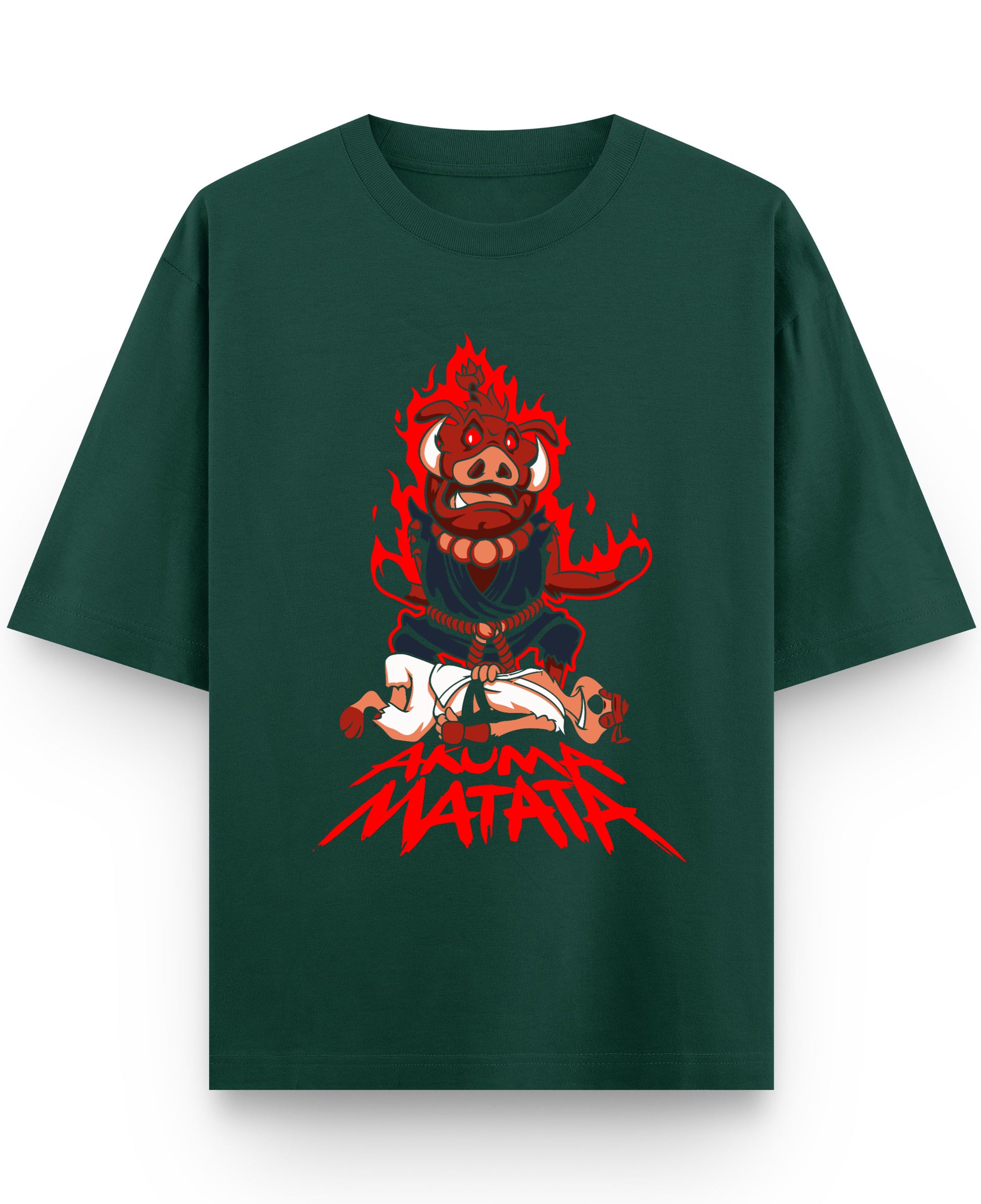 Bottle Green Oversized T-Shirt Front Design