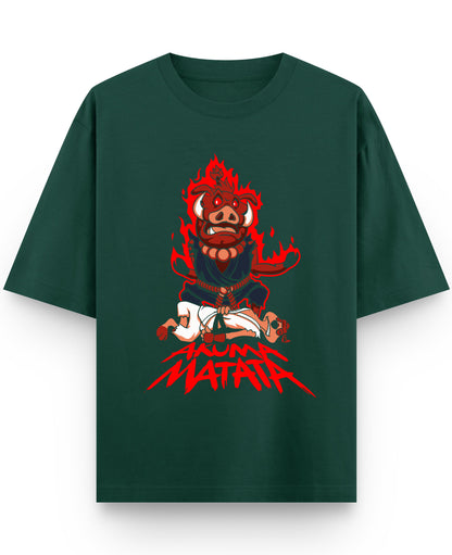Bottle Green Oversized T-Shirt Front Design