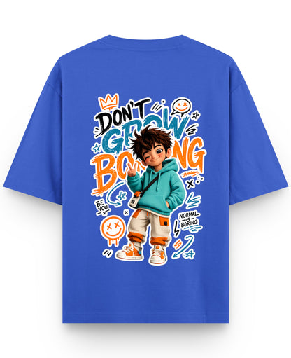 Royal Blue Oversized T-Shirt Back Design