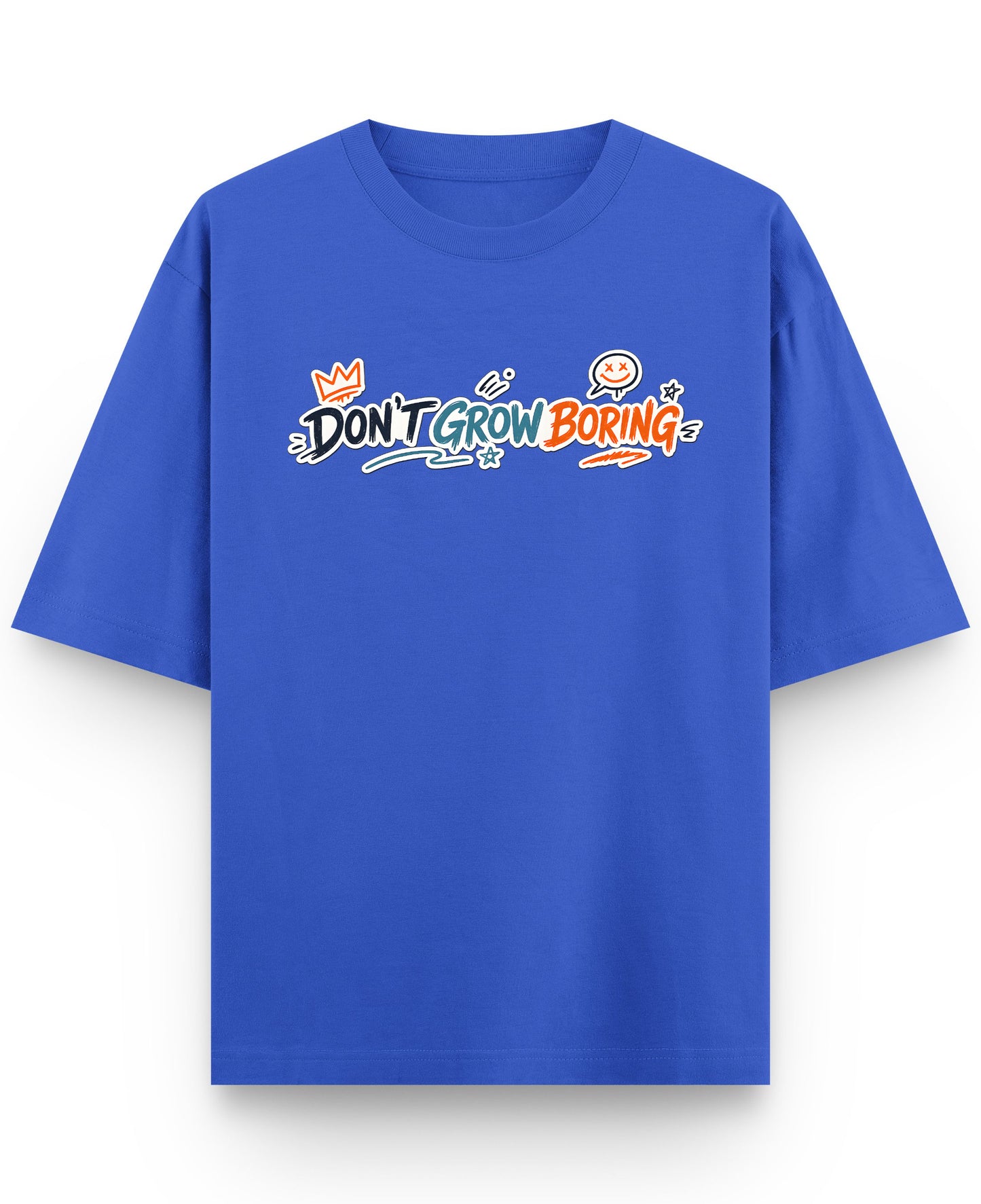 Royal Blue Oversized T-Shirt Front Design