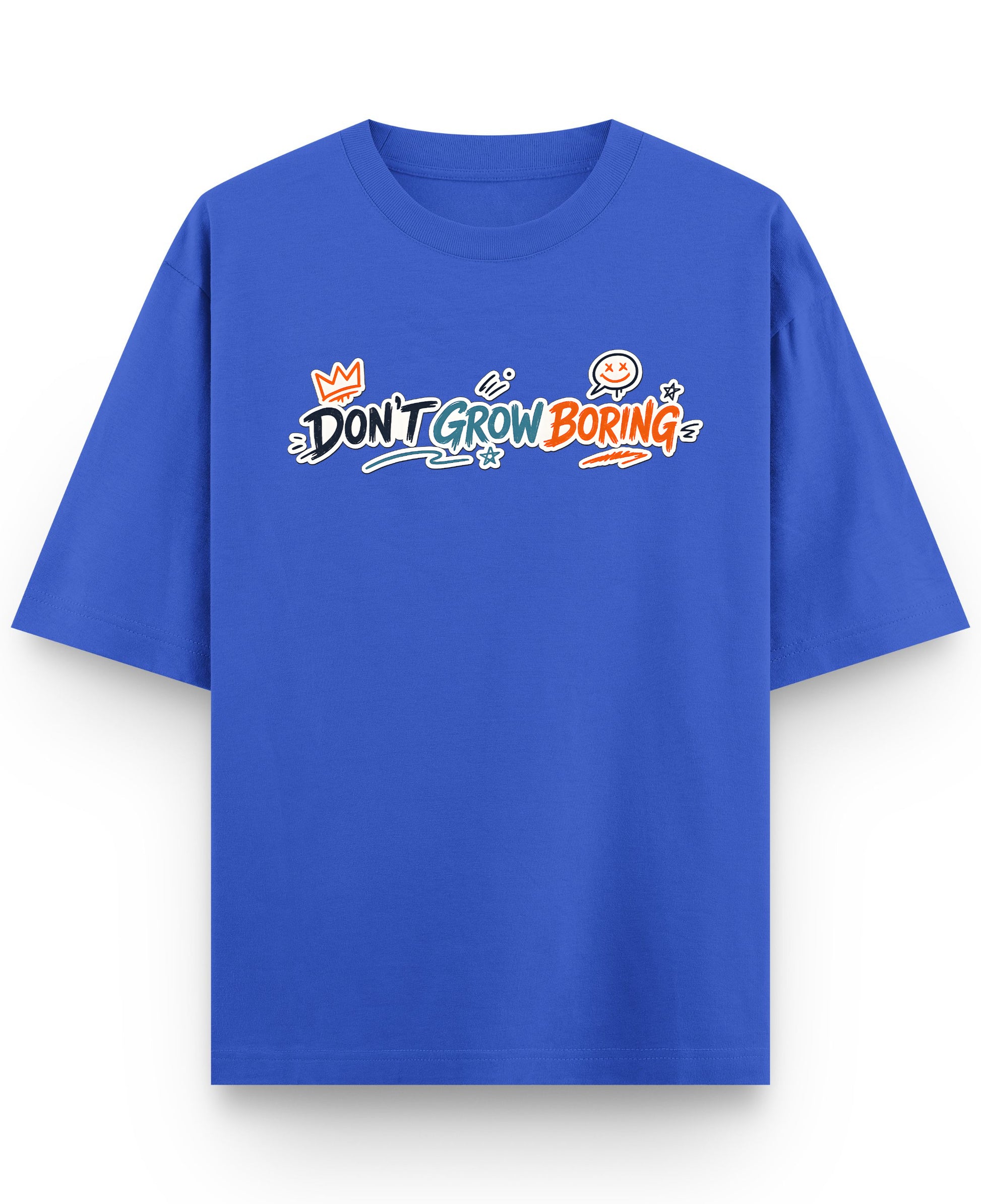 Royal Blue Oversized T-Shirt Front Design