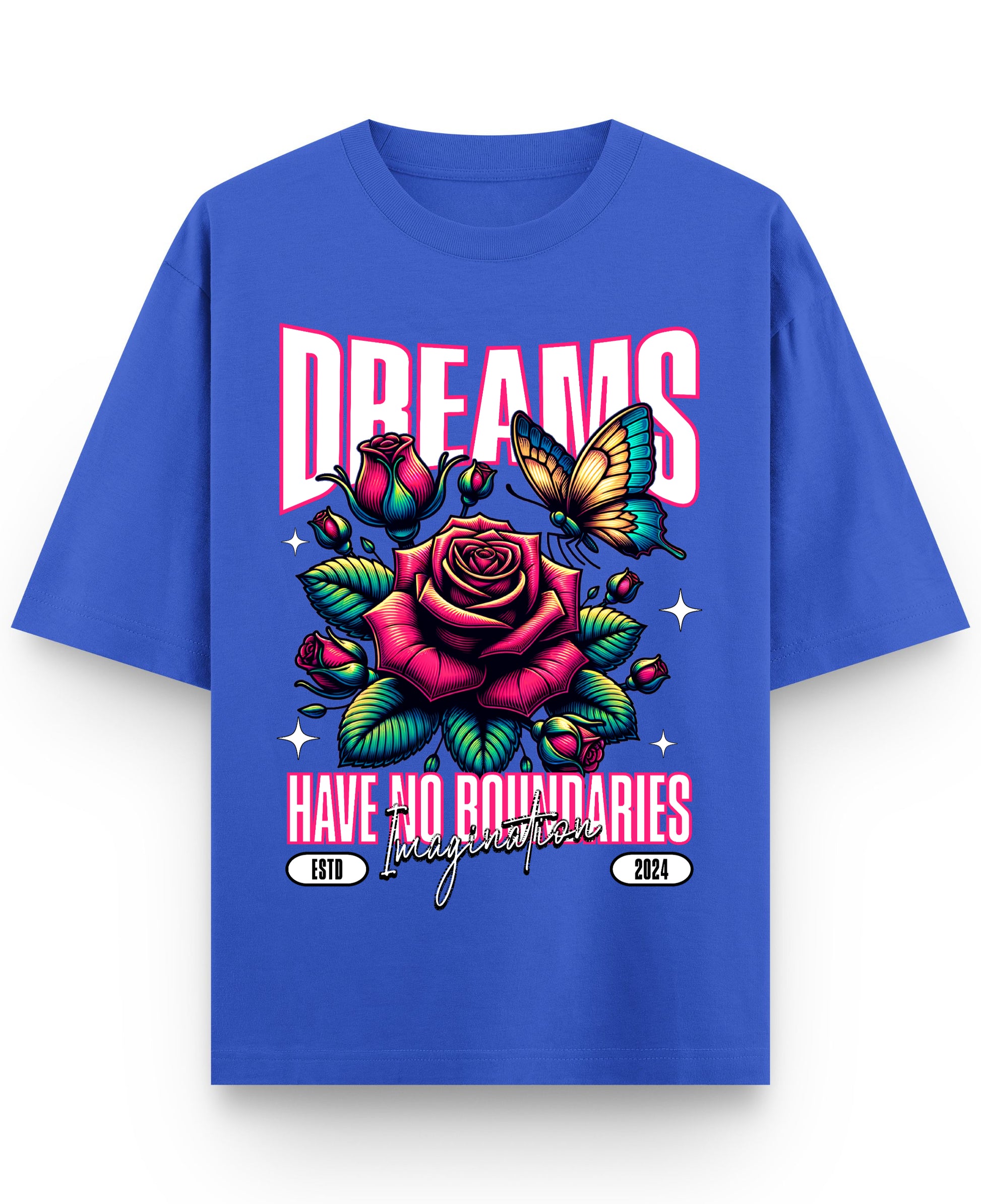 Royal Blue Oversized T-Shirt Front Design