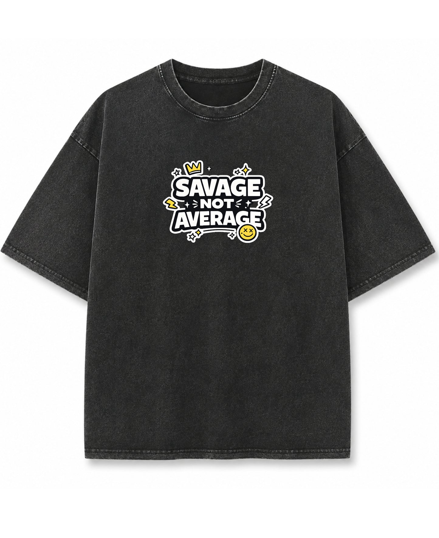 Vintage Fade Wash Oversized T-shirt Front Design