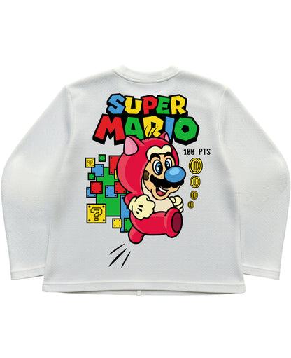 Off-white waffle knit oversized full-sleeve Back Design