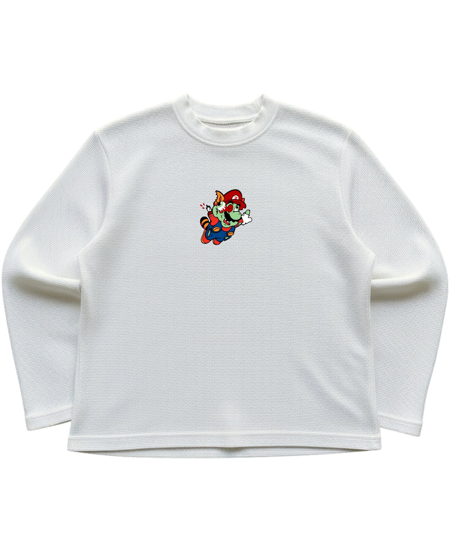 Off-white waffle knit oversized full-sleeve Front Design