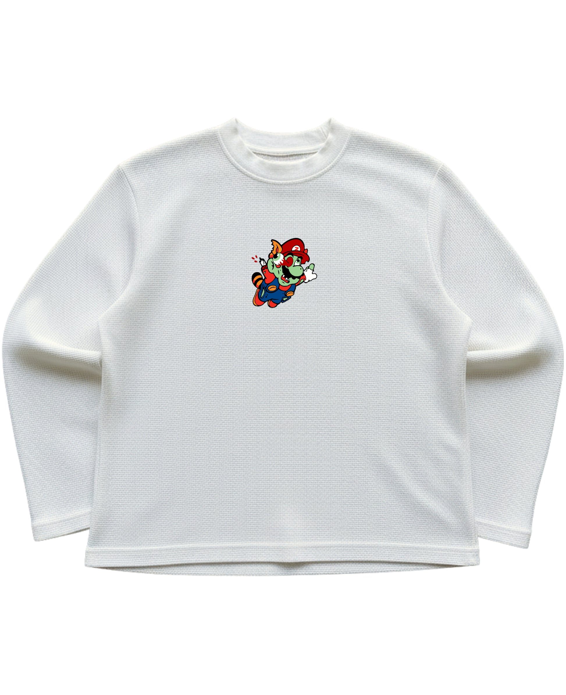 Off-white waffle knit oversized full-sleeve Front Design