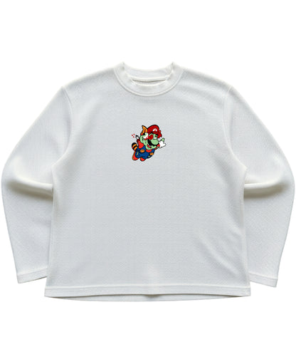 Off-white waffle knit oversized full-sleeve Front Design