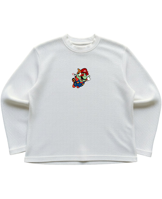 Off-white waffle knit oversized full-sleeve Front Design