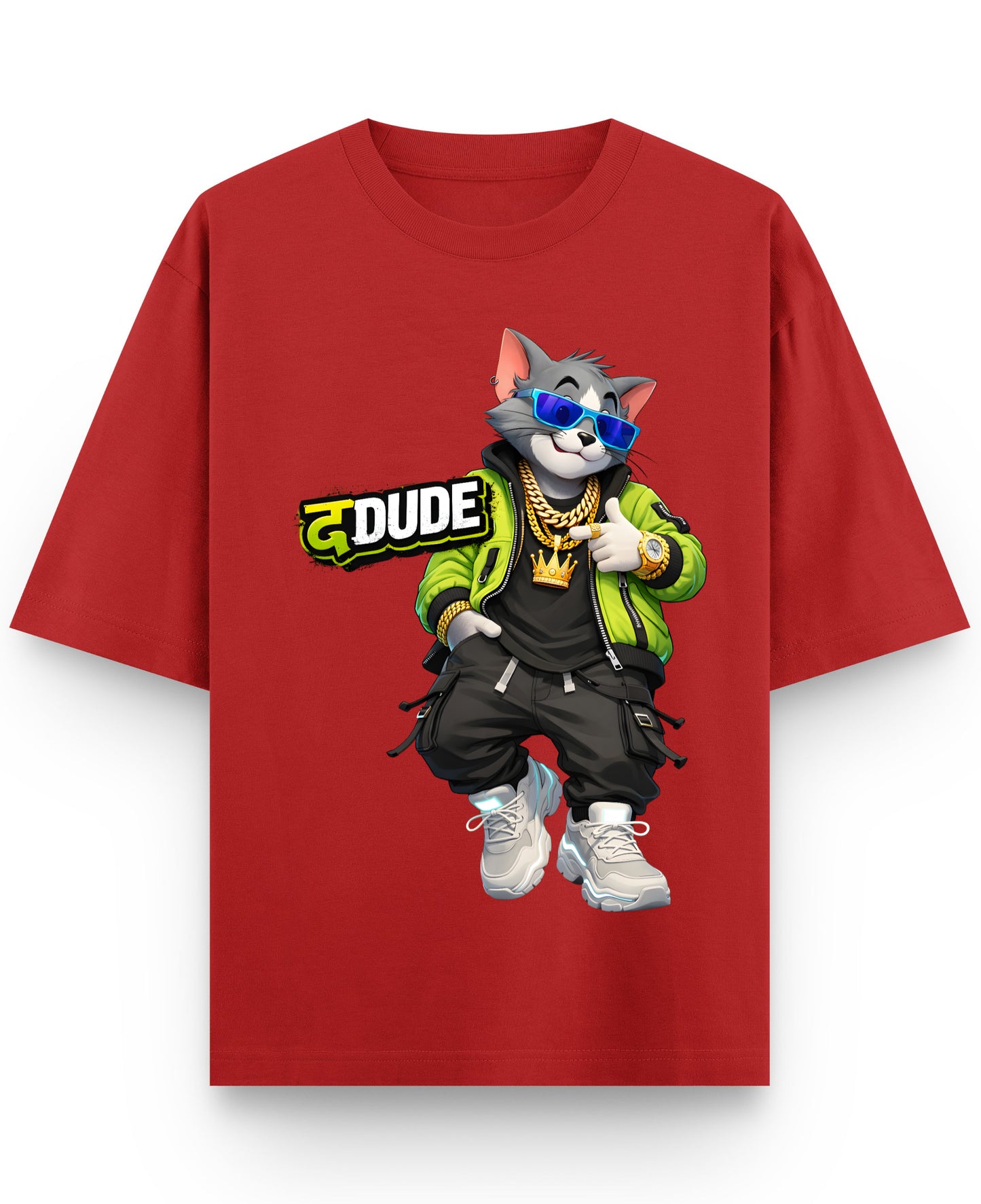 Red Oversized T-shirt Front Design
