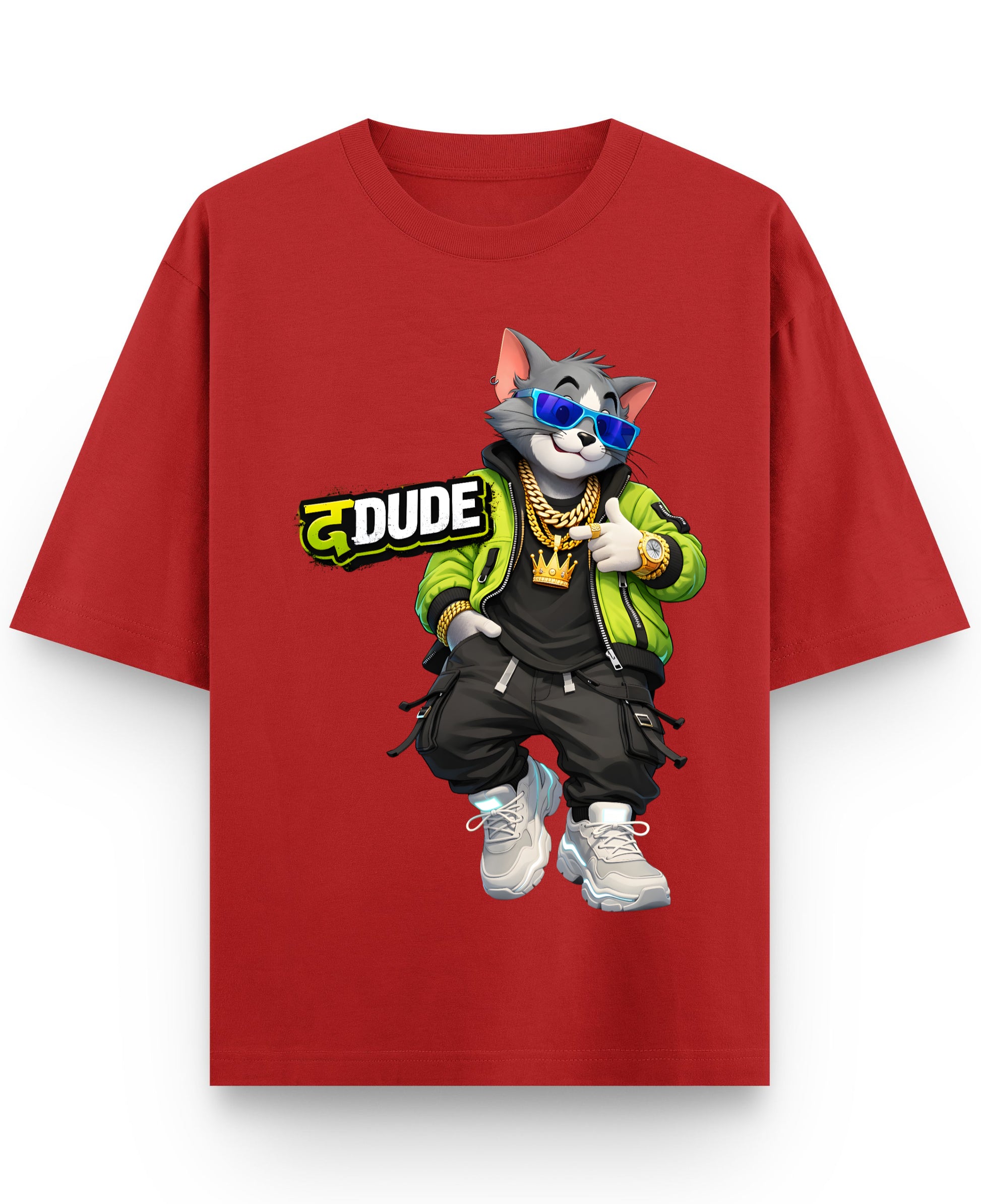 Red Oversized T-shirt Front Design