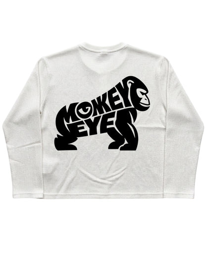 White Henley waffle knit Back Design